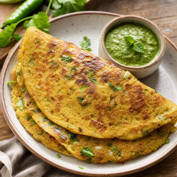 Jowar coriander chilla