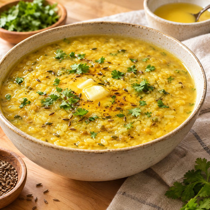Thin khichdi soup