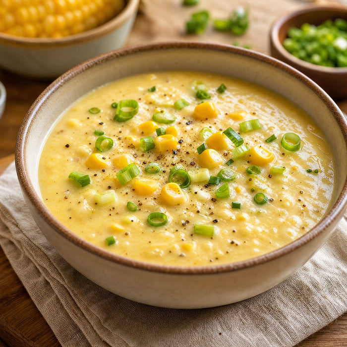 Sweet corn creamy soup
