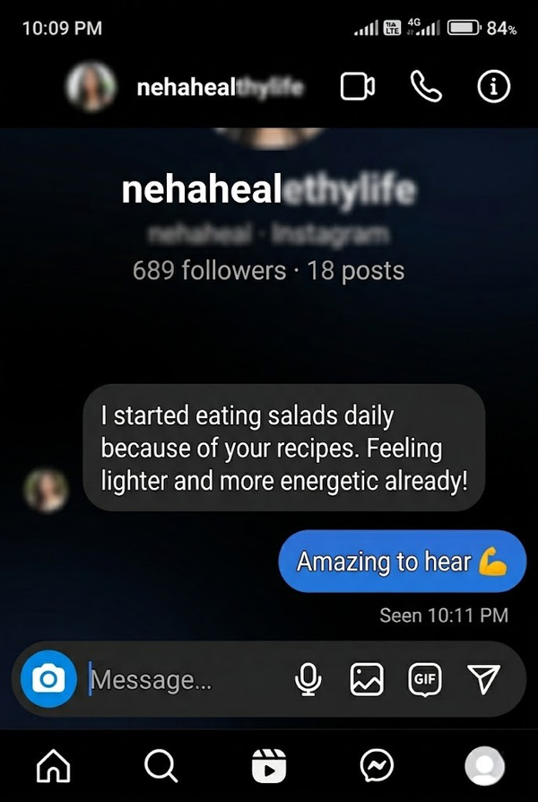 Customer recipe screenshot