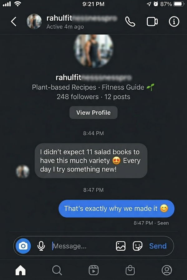 Customer recipe screenshot