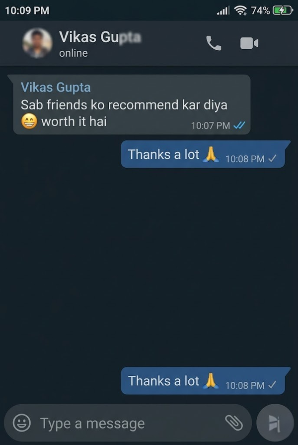 Customer recipe screenshot