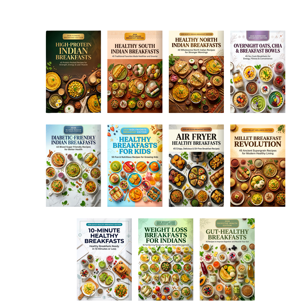 500 Protein-Rich & Healthy Breakfast Recipes (11 Books Combo)