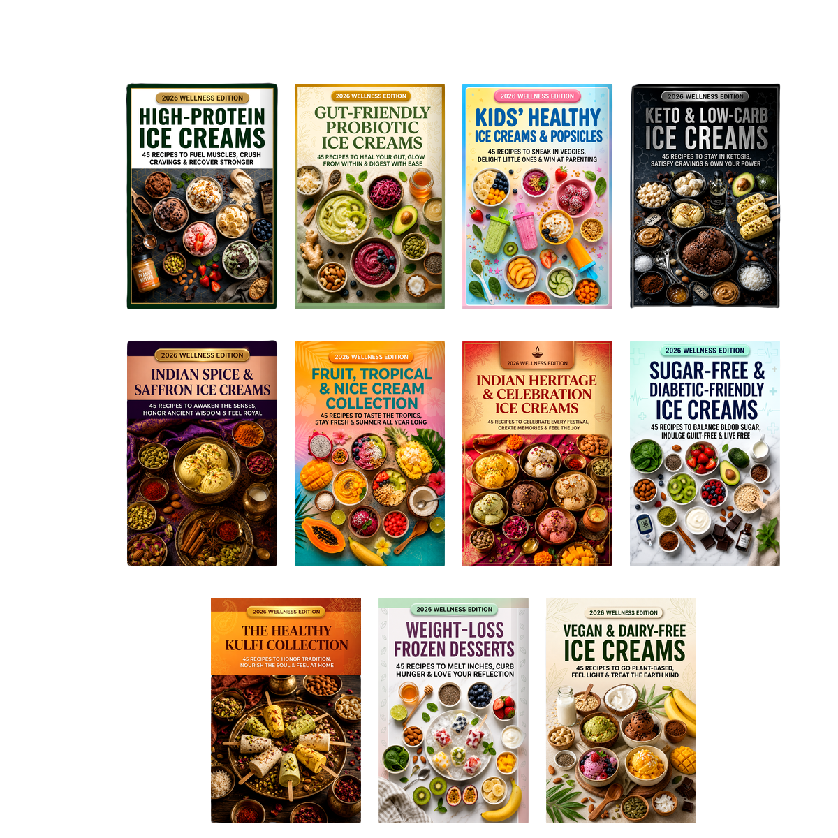"Healthy Ice Cream Recipe Bundle: 500+ Guilt-Free Frozen Desserts – 11 Books Collection"