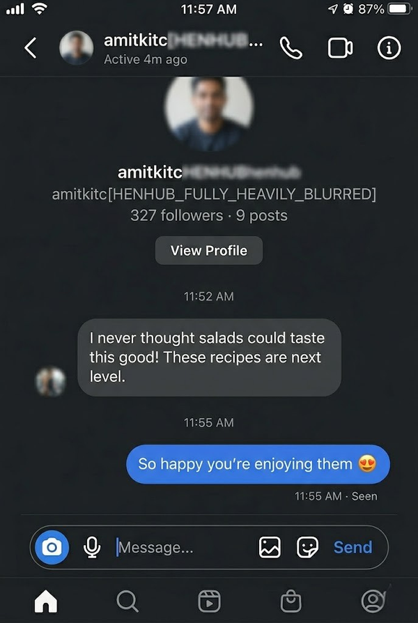 Customer recipe screenshot
