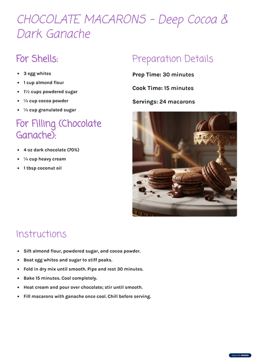 Sugar-Free Chocolate Macrons