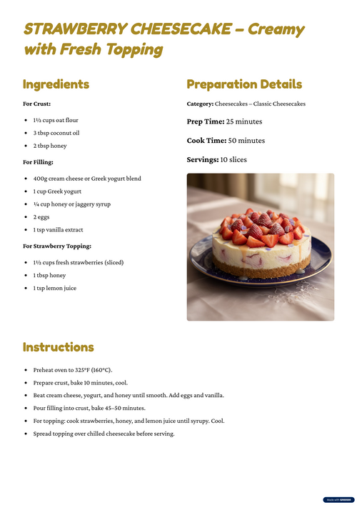 Healthy Strawberry Cheesecake
