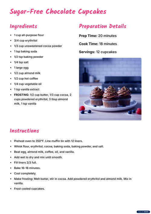 Sugar Free chocolate Cupcake