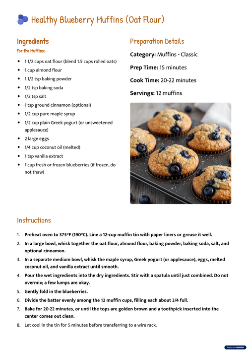 Sample page 5 from the healthy baking recipe books