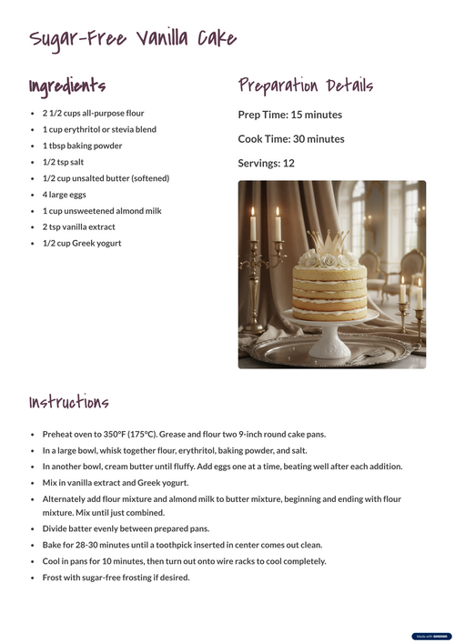 Sample page 1 from the healthy baking recipe books