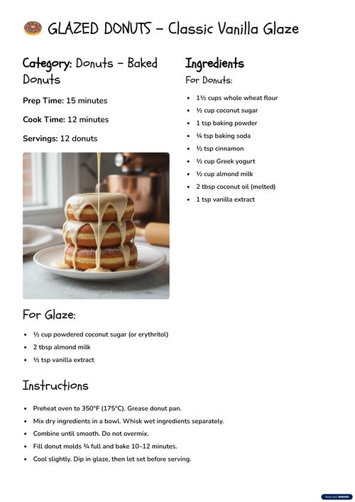 Sample page 10 from the healthy baking recipe books