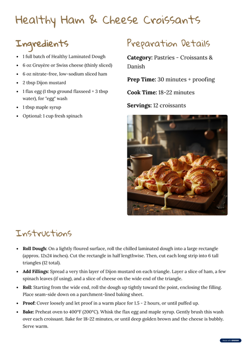 Healthy Ham and Cheese Croissants
