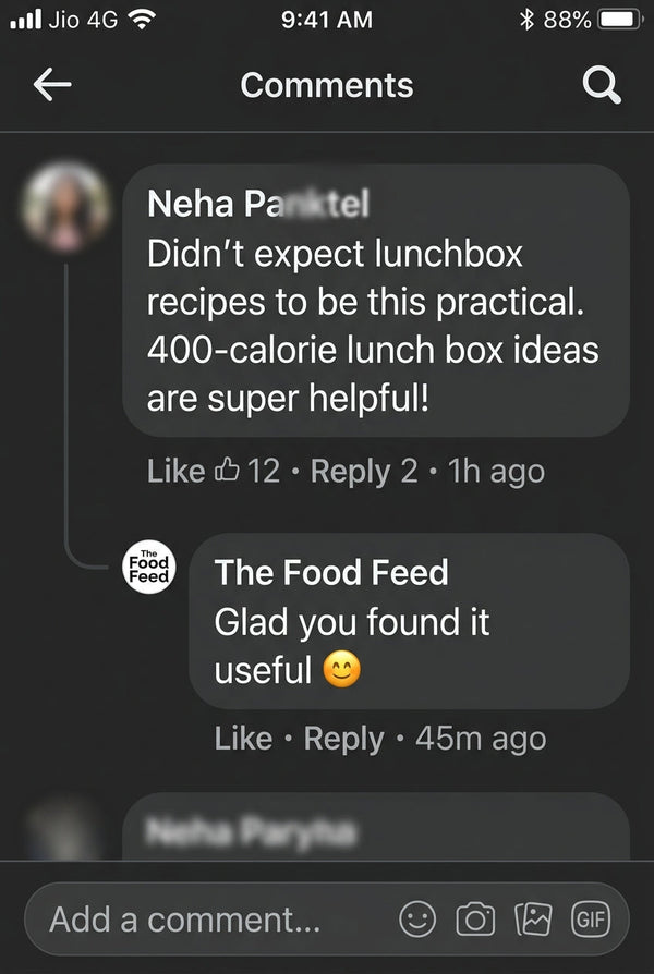 Customer recipe screenshot