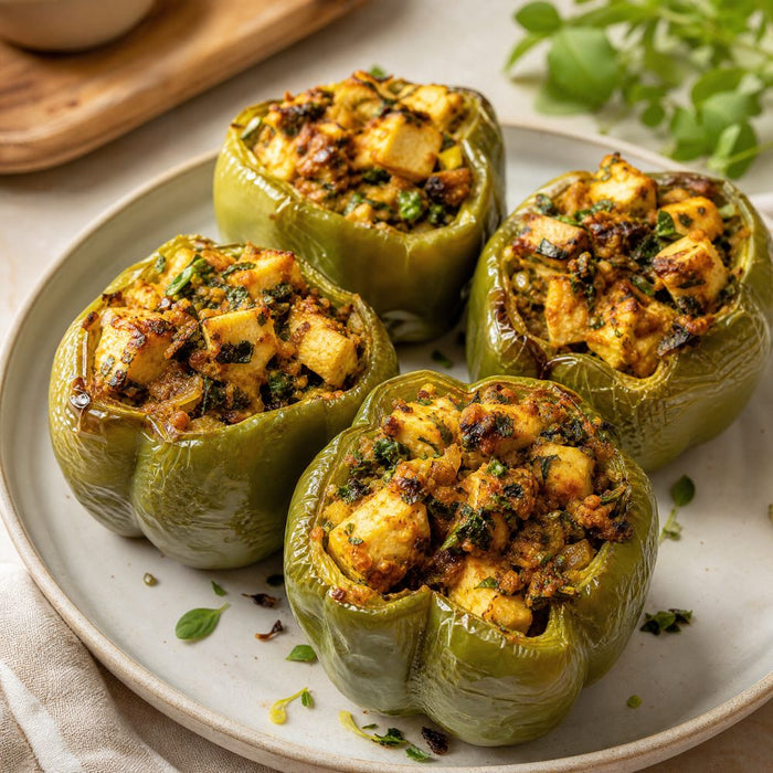Paneer methi stuffed capsicum