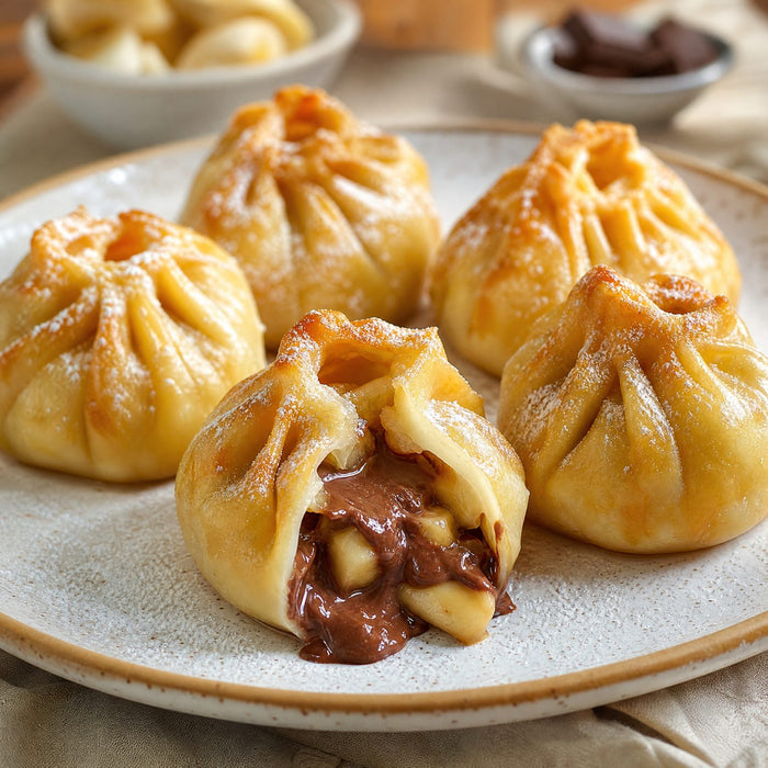 Banana chocolate mini momos