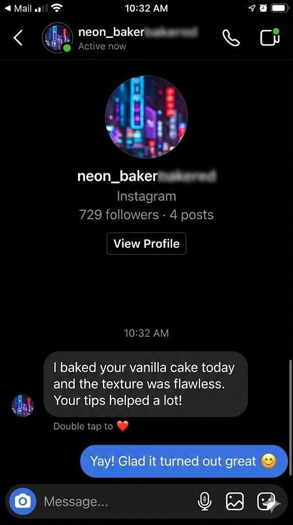 Customer message about the baking recipe books 2