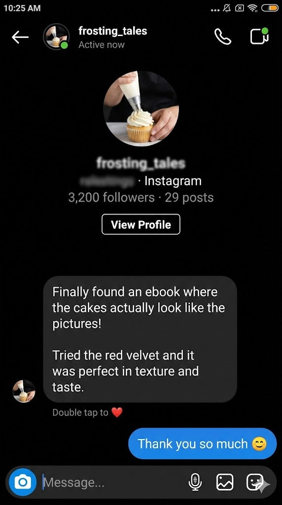 Customer message about the baking recipe books 4